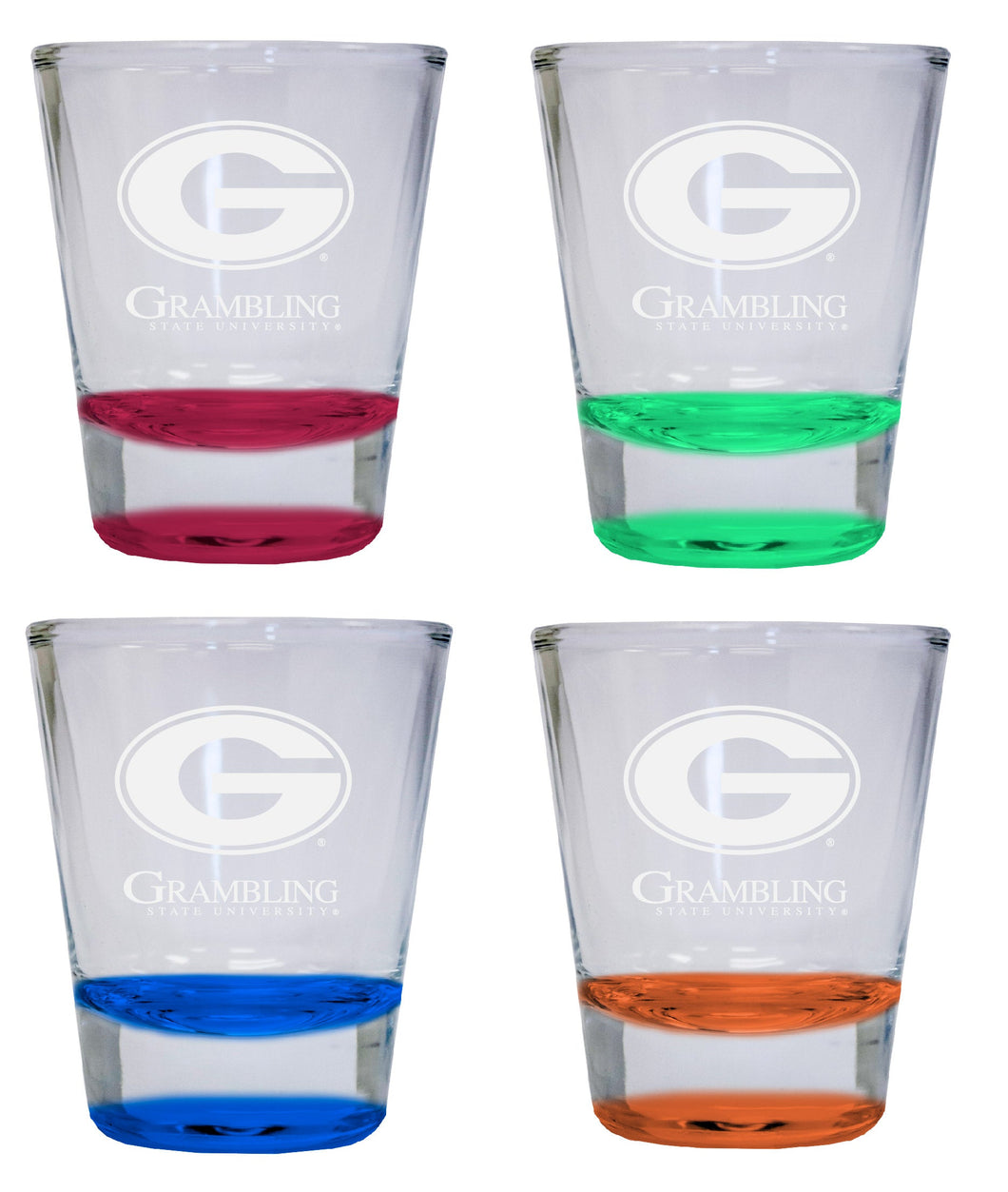 4-Pack Grambling State Tigers Etched Round Shot Glass 2 oz